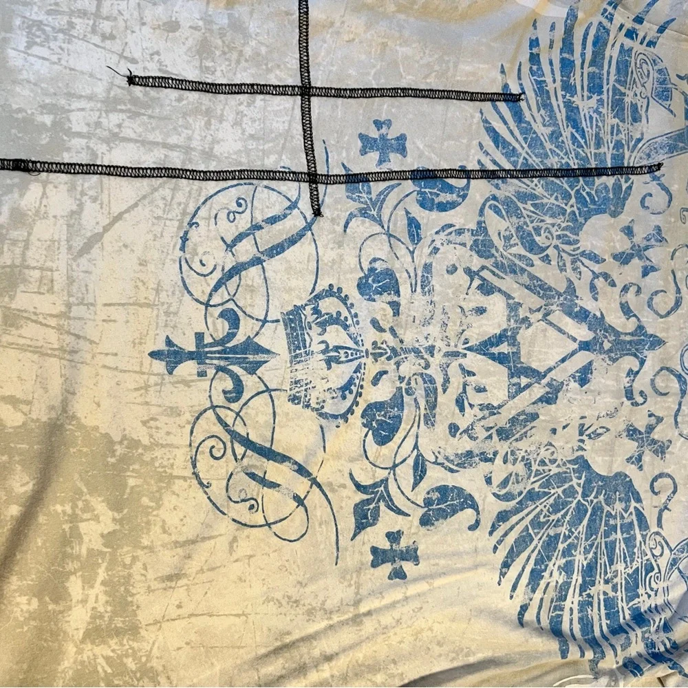 Vintage Y2K Archaic Affliction Mens Wings Blue Gray T Shirt Graphic X-Large XL - Picture 6 of 6